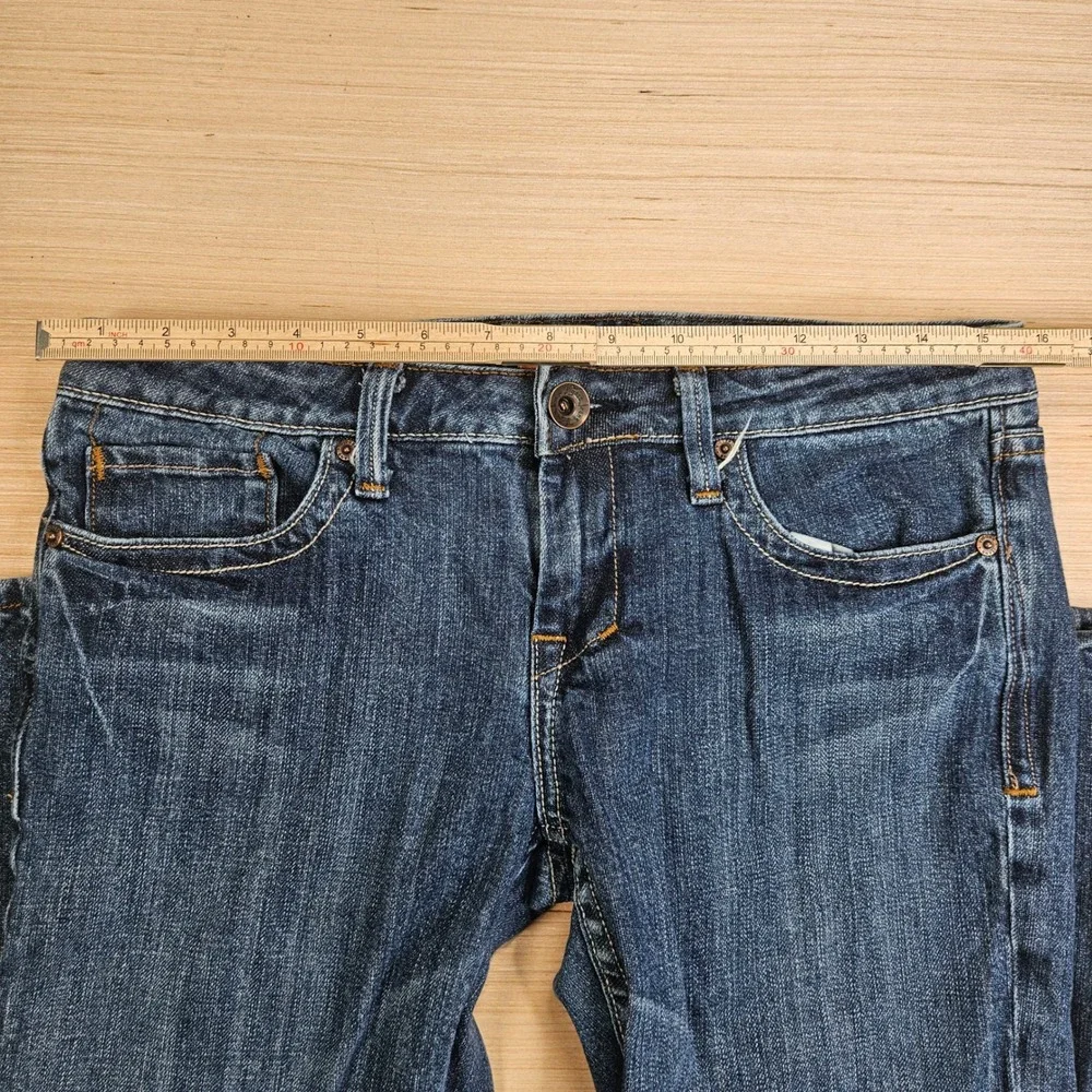 Y2K Vigoss Bootcut Jeans Womens 9 32x32 Blue Denim Stretch Low Rise P1091M